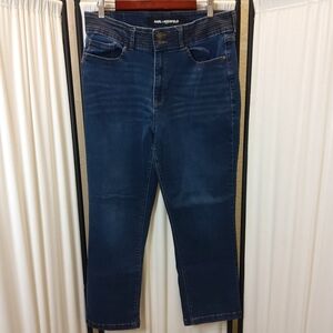 Karl Lagerfeld Women's Jeans,‎ Contrast Stich Indigo Stretch Size14